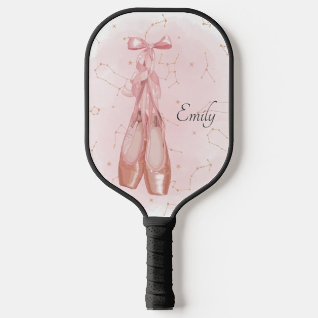 Ballerina Dancer Watercolor Theme Pickleball Paddle (Front)