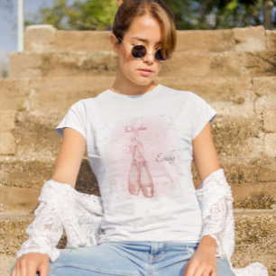 Ballerina Dancer Watercolor Theme T-Shirt