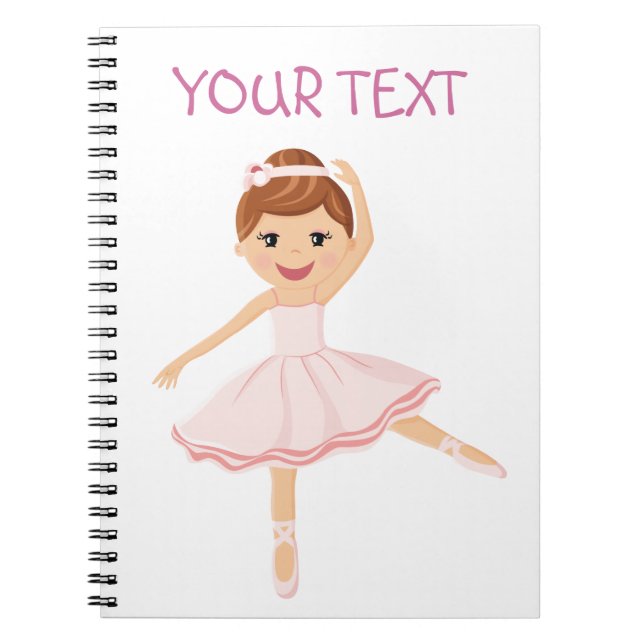 Ballerina Dancer with brown hair Notebook (Front)