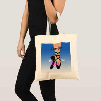 Ballerina Dancer with Name Tote Bag