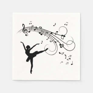 Ballerina Dancing and the Music Follows Napkin