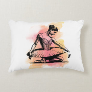 Ballerina Dancing in Color  Decorative Cushion