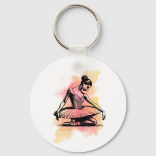 Ballerina Dancing in Color Key Ring