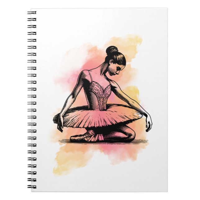 Ballerina Dancing in Color  Notebook (Front)