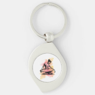 Ballerina Dancing in Colour Key Ring