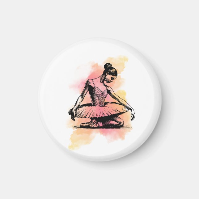 Ballerina Dancing in Colour  Magnet (Front)
