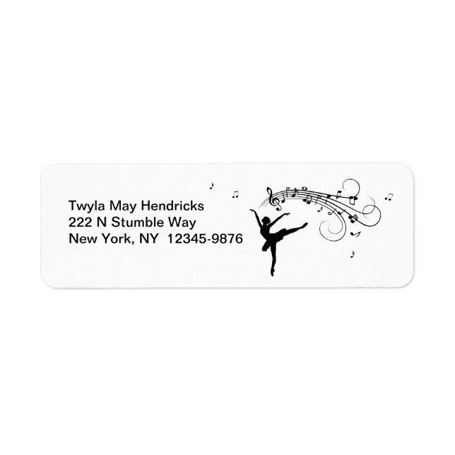 Ballerina Dancing with Music Notes (Front)