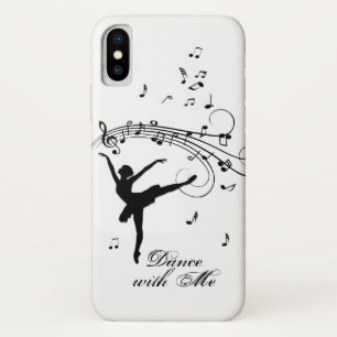 Ballerina Dancing with Music Notes iPhone X Case