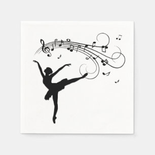 Ballerina Dancing with Music Notes Napkin