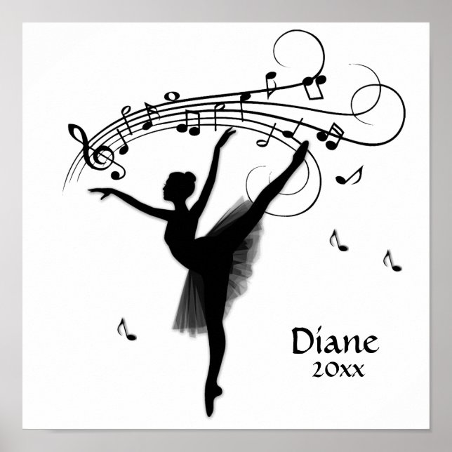 Ballerina Dancing with Music Personal Poster (Front)