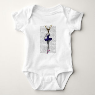 Ballerina Deer in Blue Baby Bodysuit