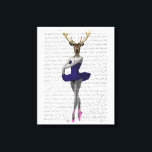 Ballerina Deer in Blue Canvas Print<br><div class="desc">Ballet Deer in Blue by Fab Funky. Features a posing deer ballerina.  | 190168D</div>
