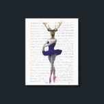 Ballerina Deer in Blue Canvas Print<br><div class="desc">Ballet Deer in Blue by Fab Funky. Features a posing deer ballerina. | 190168D</div>