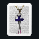 Ballerina Deer in Blue Magnet<br><div class="desc">Ballet Deer in Blue by Fab Funky. Features a posing deer ballerina.  | 190168D</div>