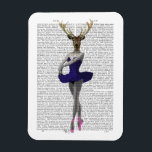 Ballerina Deer in Blue Magnet<br><div class="desc">Ballet Deer in Blue by Fab Funky. Features a posing deer ballerina.  | 190168D</div>