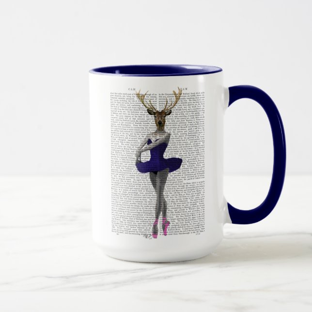 Ballerina Deer in Blue Mug (Right)