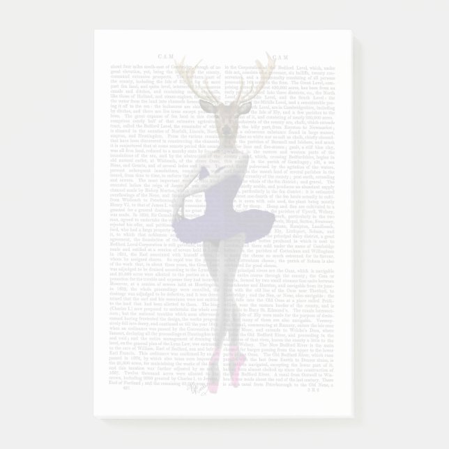 Ballerina Deer in Blue Post-it Notes (Front)
