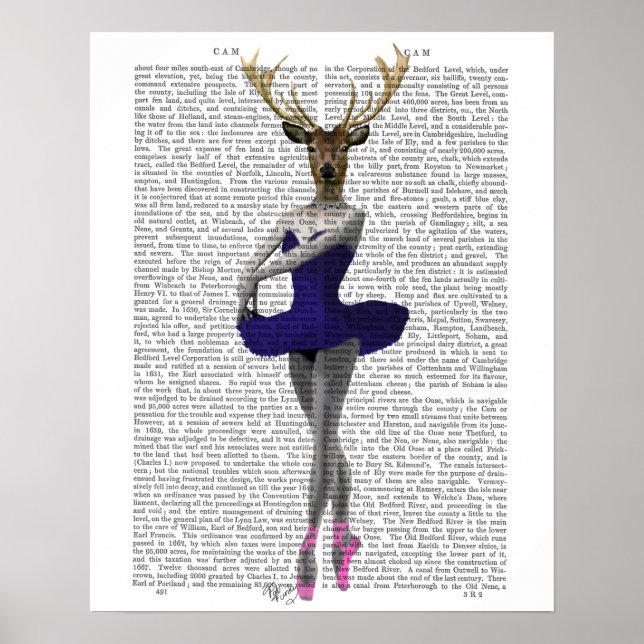 Ballerina Deer in Blue Poster (Front)