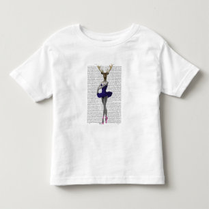 Ballerina Deer in Blue Toddler T-Shirt