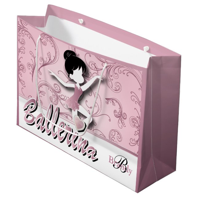 Ballerina Doll | Pink Tourmaline | Personalise Large Gift Bag (Front Angled)