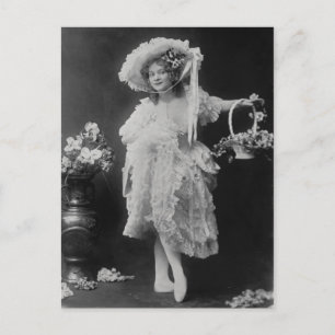 Ballerina dressed in layers of frills and lace postcard