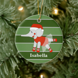 Ballerina Elephant Christmas Special Ceramic Tree Decoration