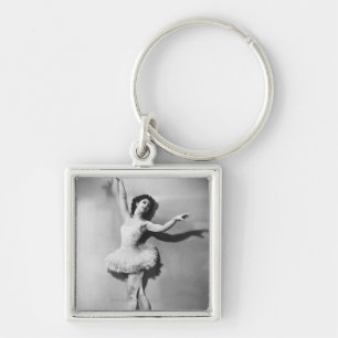 Ballerina en pointe B&W Key Ring