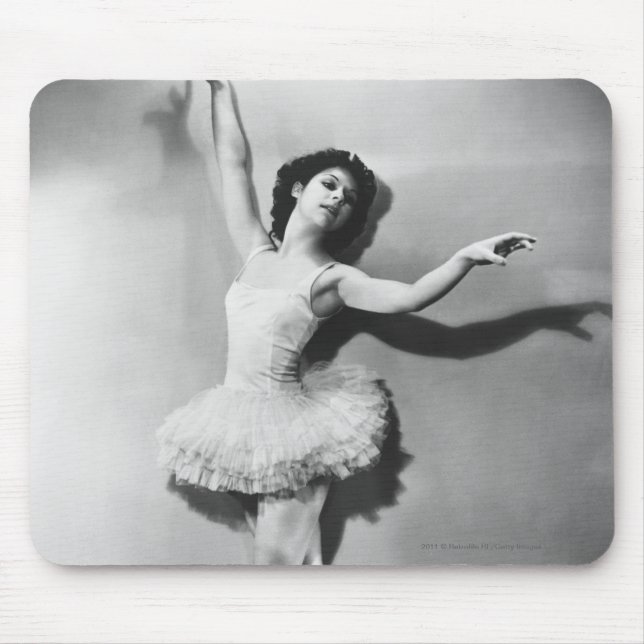 Ballerina en pointe B&W Mouse Mat (Front)