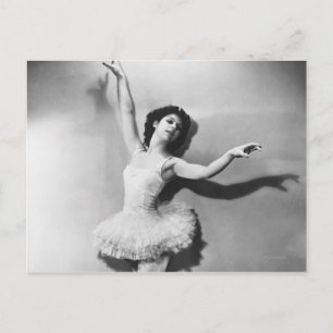 Ballerina en pointe B&W Postcard