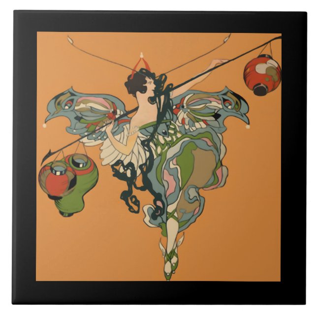 Ballerina Faerie With Lanterns Tile (Front)
