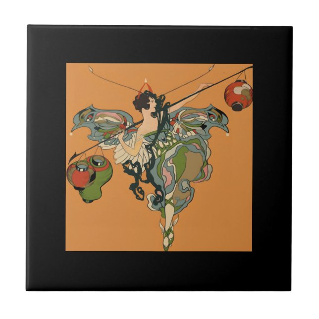 Ballerina Faerie With Lanterns Tile (Front)