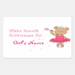 Ballerina Fairy Bear book label
