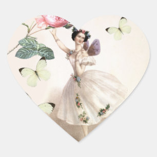 Ballerina Fairy Heart Sticker