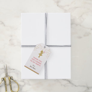 Ballerina Favour Tags, Pink and Gold Gift Tags