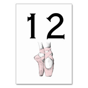 Ballerina Feet on Pointe #1 Lt Pink Table Number