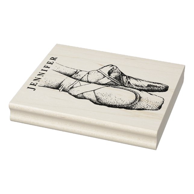 Ballerina Feet on Pointe #1 Name Rubber Stamp (Stamp)