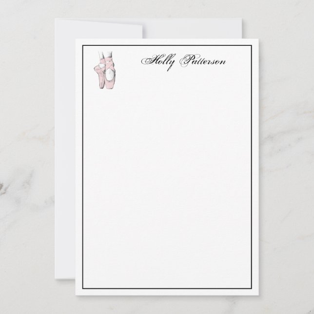 Ballerina Feet on Pointe #2 Lt Pink Note Card (Front)
