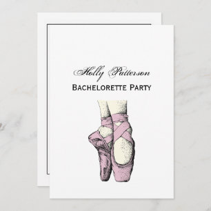 Ballerina Feet on Pointe #3 Lt Pink Invitation