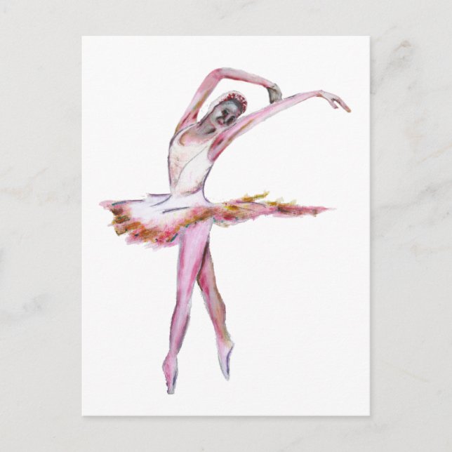 ballerina , female dancer , dance art postcard (Front)