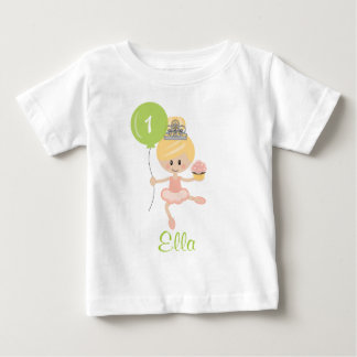 Ballerina First Birthday Shirt Blonde