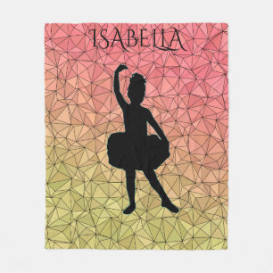 Ballerina fleece blanket personalised with name.