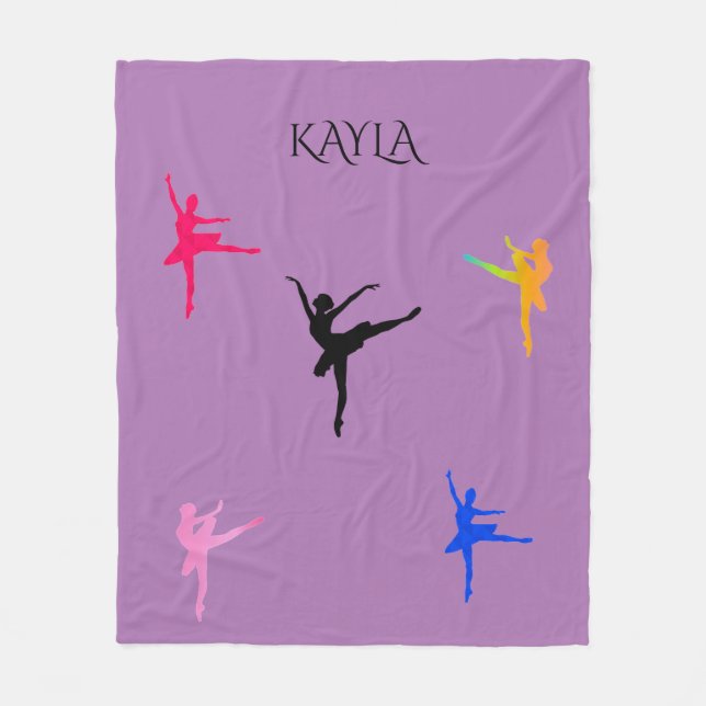 Ballerina  fleece blanket with personalised name. (Front)