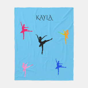 Ballerina fleece blanket with personalised name.