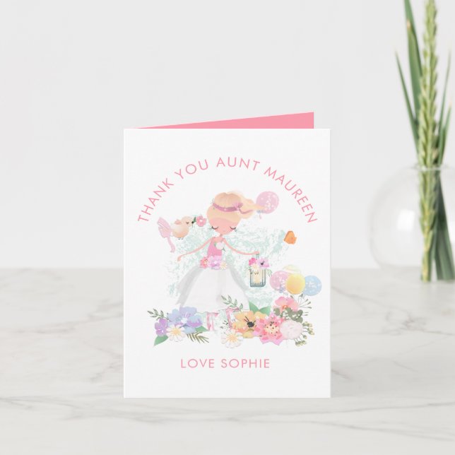 Ballerina Florals Recipient Name Thank You Card (Front)