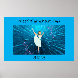 Ballerina "Follow your dreams" with Name   Poster