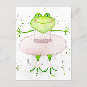 Ballerina Frog Postcard
