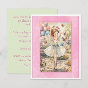 Ballerina Garden Birthday Digital Download Invite