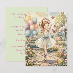 Ballerina Garden Birthday Digital Download Invite