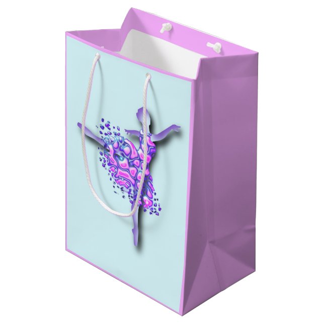 Ballerina Gift Bag Ballet Dancer Girl Your Colours (Front Angled)
