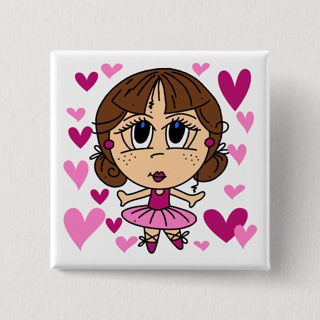 Ballerina Girl 15 Cm Square Badge (Front)